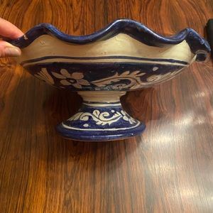 Mexican talavera pedestal bowl